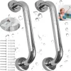 1/2 Piece Bathroom Handrail, Safe and Accessible, Disabled and Elderly, Non Slip Toilet Handrail, Stainless Steel, Sturdy